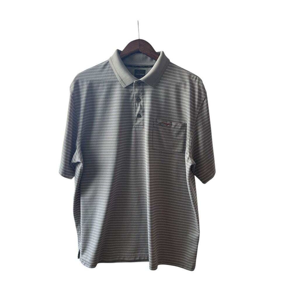 Greg Norman For Tasso Elba Five Iron Play Dry Men's Large Polyester Polo Shirt